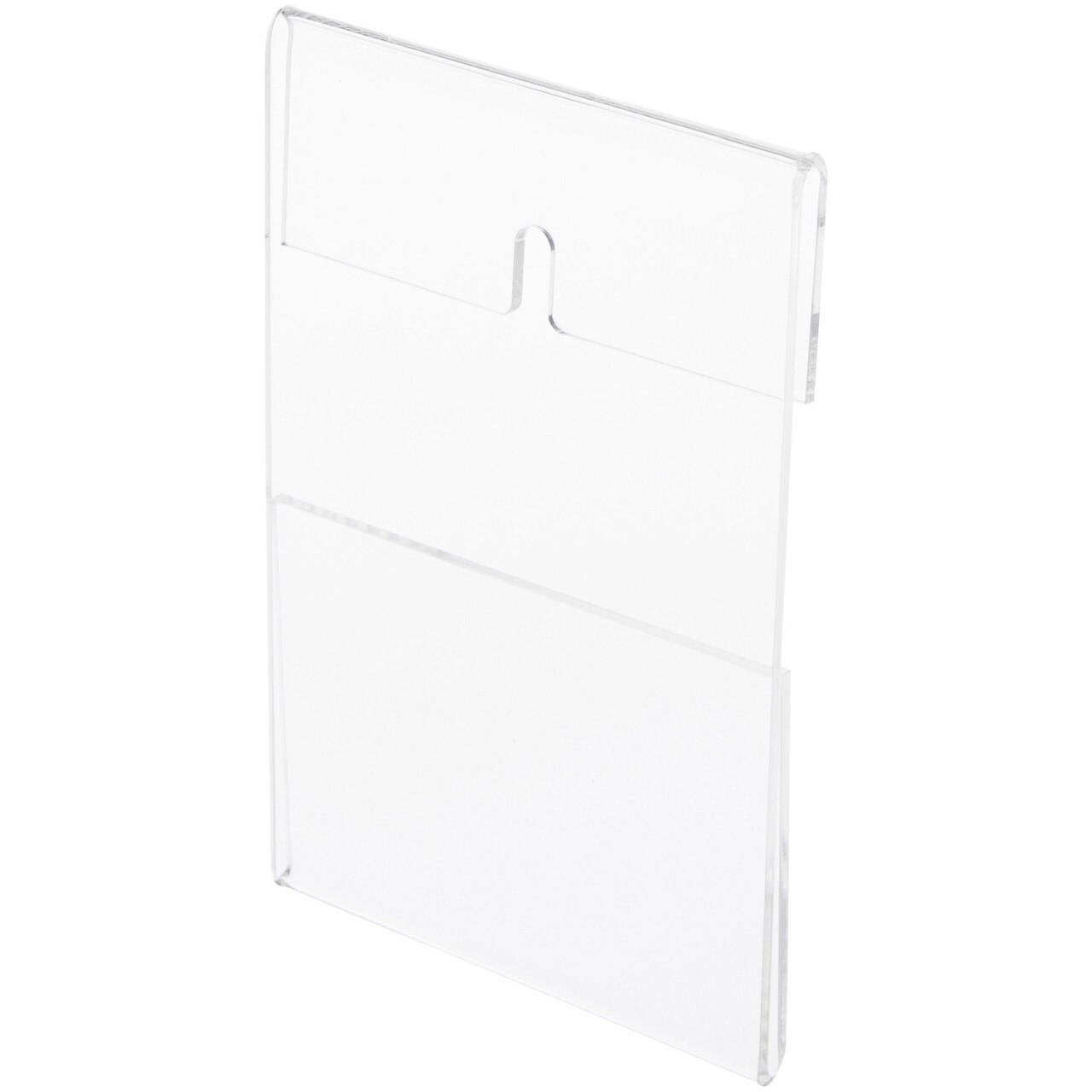 Plymor Clear Acrylic Top-Fold Literature Sign Holder Frame (Wall Mount), 4" W x 6" H
